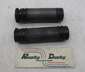 Pair of Harley Davidson Black Knurled Metal Handlebar Grips Missing Endcap - Picture 1 of 7