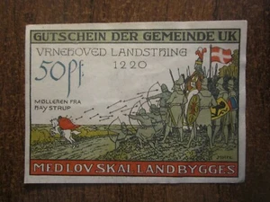 1920 DINAMARCA 50 PENIQUES DINERO DE EMERGENCIA - Imagen 1 de 2