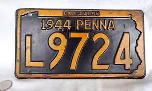 De colección Pennsylvania 1944 Penna matrícula automática L9724 AUTÉNTICA 11" - Imagen 1 de 5