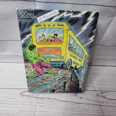 Vtg 1988 THE INCREDIBLE HULK 100 PIECE JIGSAW PUZZLE RAINBOW WORK MARVEL complet - Image 1 of 4