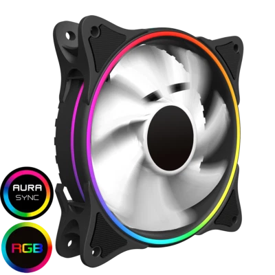 Game Max Mirage White Fins Rainbow RGB 5V Addressable 3-Pin Header & 3-Pin M/B - Image 1 of 4