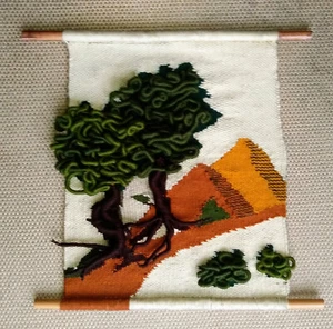 Makramee Wandbehang gewebt Handarbeit Wandbild Wanddeko Baum - Bild 1 von 5