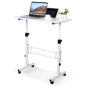 Adjustable Standing Desk, Mobile w/ wheels, Home / Office White WorkStation - Picture 1 of 5