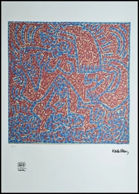 KEITH HARING * Untitled * signed lithograph * Kunstdruck * limited # xx/150 - Bild 1 von 4