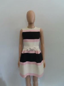 Valentino Ivory/Pink/Black A-Line Belted Bow Dress Size US 6 Ret. $2,980 - Picture 1 of 11