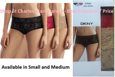 DKNY Intimates Women's Signature Lace Bikini Panties NIB - 3 Pack Small / Medium - Image 1 of 4