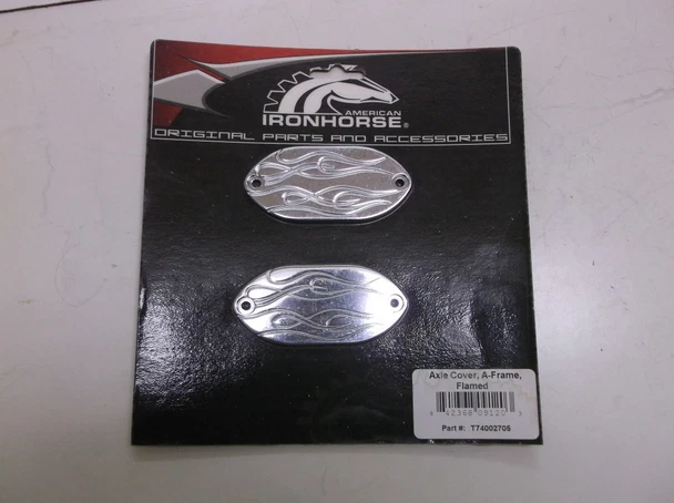 Cubiertas de eje con llama cromadas AIH #T74002705 para motocicletas American Ironhorse - ¡NUEVAS! Foto 1 de 1