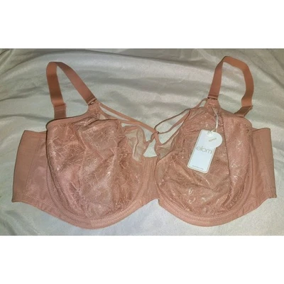 NWT Elomi Brianna Plunge Bra Ash Rose Size 38K Lace Plus Size Lingerie Curvy  - Image 1 of 4