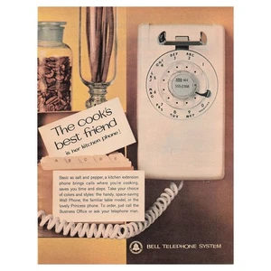 Bell Telephone System Vintage Magazine Print Ad Kitchen Phone 1962 - Picture 1 of 1