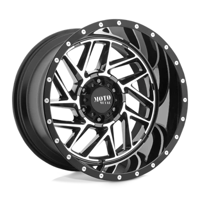 Juego de 4 ruedas mecanizadas negras 20x12 Moto Metal MO985 8x170 (-44 mm) Foto 1 de 4