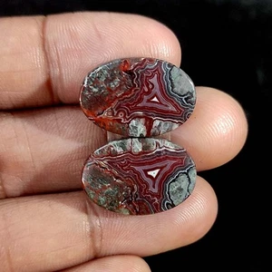 27.90 Cts Natural Crazy Lace Gemstone Jewelry Making Cabochon Pair 20X15X4.5 MM - Picture 1 of 6