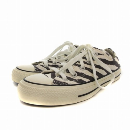 SCARPE SNEAKERS CONVERSE 1SC232 ALL STAR 100 ANIMAL OX TAGLIO BASSO TELA ZEBRATE Usate