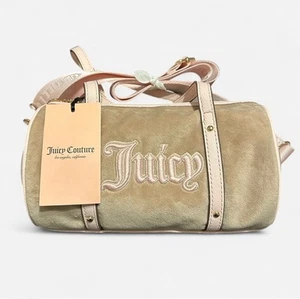 JUICY COUTURE Queen of Everything MINI BARREL BAG Cafe/Powder Blush NEW w/TAGS - Picture 1 of 2