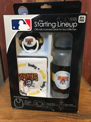 Babero chupete biberón línea inicial de los Piratas de Pittsburgh........x Foto 1 de 4