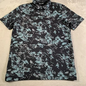 Camisa Polo TravisMathew Para Hombre Grande Negra Azul Estampado Floral Algodón Pima Golf - Imagen 1 de 9