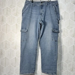 Lularoe Utility Cargo Hose Jeans Damen Gr. 38 helle Waschung Denim Stretch - Bild 1 von 8