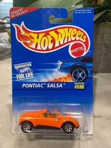 1996 Hot Wheels Blue/White Card Collector #596 PONTIAC SALSA Orange w 7Sp Varia - Picture 1 of 1