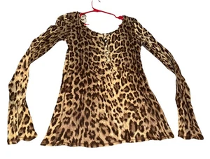 Lucky Brand Gr. Medium Damen 1/2 Knopf Langarmshirt Oberteil Animal Print - Bild 1 von 5