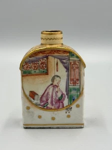 Antique 18th c Qianlong Chinese Export Lady Porcelain Tea Caddy 5'' - Picture 1 of 14