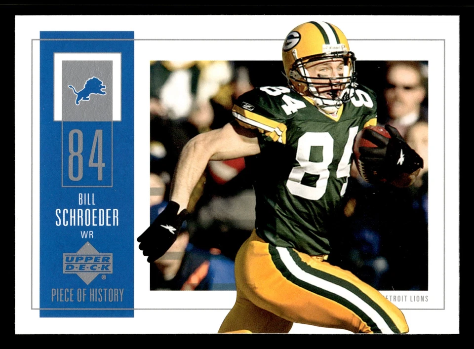 Bill Schroeder 2002 UD Piece of History #38 Detroit Lions - Image 1 of 2
