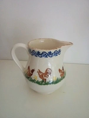Vintage Brixton Pottery Small Jug With Chicken Design - Image 1 of 4