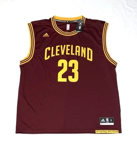 Adidas Lebron James Cleveland Cavaliers Jersey Red Yellow XL Signed - Picture 1 of 5