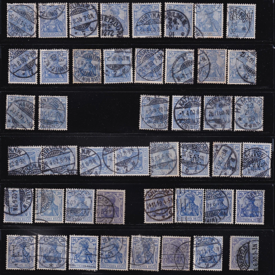 Germany 1900-05. Mi:DR 57, 72 and 87. Germania. Subnumbers. VF. Cat US$ 78.00 - Image 1 of 1