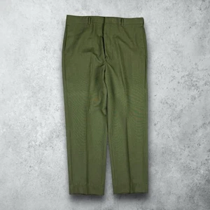 Vintage 60s Sears Perma Prest Chino Sanforized Twill Trousers Green Size 33x28 - Bild 1 von 6