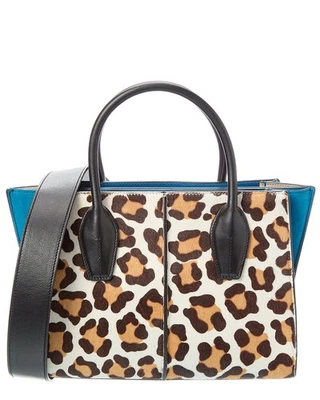 Tod’S Logo Haircalf & Suede Tote Women's Brown - Image 1 of 4