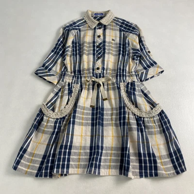 Burberry Blue Label Nova Check Lace Collar Shirt Dress [NV/38/VG] LTD From JAPAN - Image 1 of 4