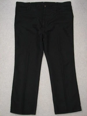 PI03422 1990s **WRANGLER** STA-PREST BOOT CUT CALÇA POLI (msr 44"x30.5") PRETA - Imagem 1 de 4