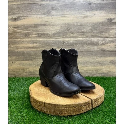 Botas Rampage para mujer - talla 7,5 M - negras de imitación de cuero con cremallera al tobillo Whendl  Foto 1 de 4