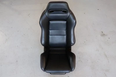 Recaro Black Leather Red Stitch SR3 Bucket Seat + Rail - image 1 of 4
