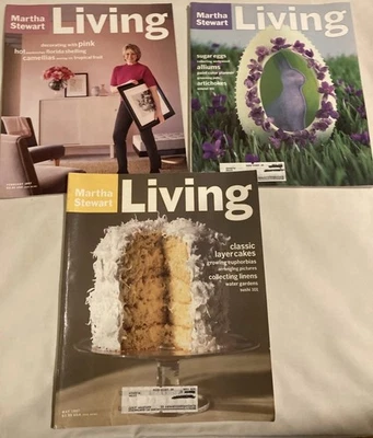 Lot 3 Martha Stewart Living Magazines 1997 Issues With Recipe Cards Foto 1 de 4