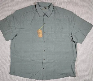 Tommy Bahama Skyscraper Silk Button Shirt Men's 3XB Asbalt Textured Short Sleeve - Picture 1 of 9