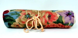 Floral Fabric Jewelry Organizer Roll - Picture 1 of 4