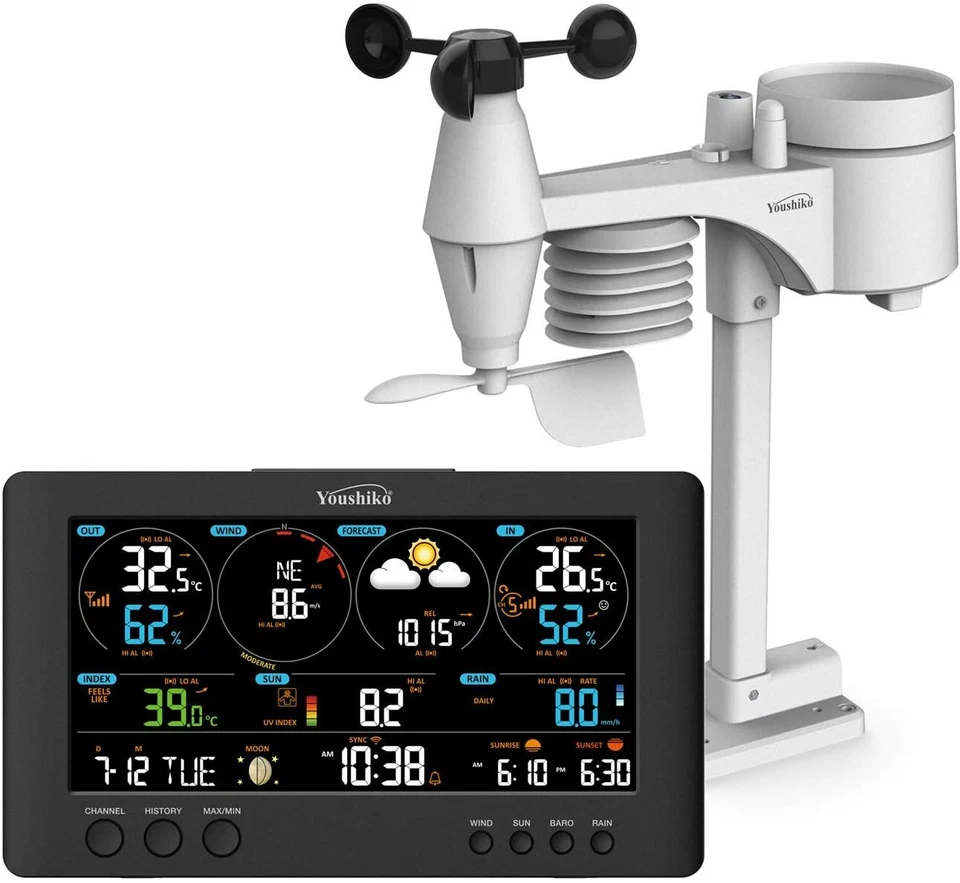 Weather Station  WIFI Professional 7-in-1 Wireless Sensor - Image 1 of 4