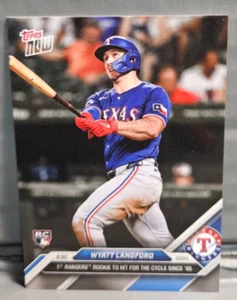 2024 Topps Now Wyatt Langford #364 1st Rangers RC to Hit For Cycle Since 85 - Bild 1 von 2