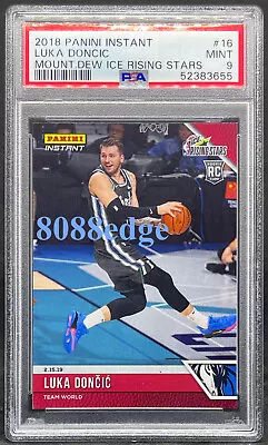 2018-19 PANINI INSTANT RISING STARS #16: LUKA DONCIC 1/563 MAVS RC PSA 9 MINT - Image 1 of 2