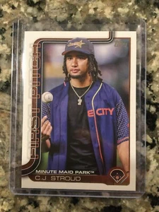 2025 Topps Series 1 CJ Stroud First Pitch insert Houston Astros Minute Maid Park - Picture 1 of 2