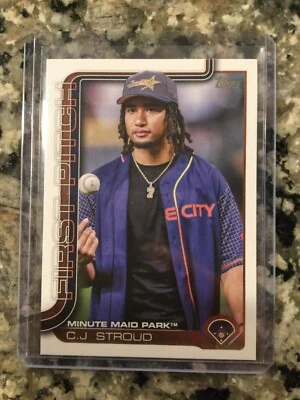 2025 Topps Series 1 CJ Stroud First Pitch insert Houston Astros Minute Maid Park - Image 1 of 2