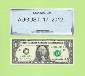 AUGUST 17, 2012 ... 2006 ..UNCIRC $1  L 2012 0817 R .. BIRTHDAY NOTE  2012-08-17 - Picture 1 of 1