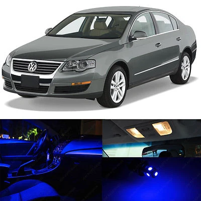 Kit de paquete de 12 luces LED interiores azules para Volkswagen Passat B6 VW 2006-2011 Foto 1 de 4