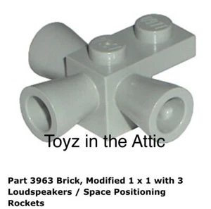 Lego 1x 3963 Light Gray Brick, Modified 1 x 1 with 3 Loudspeakers 6971 Space - Picture 1 of 1