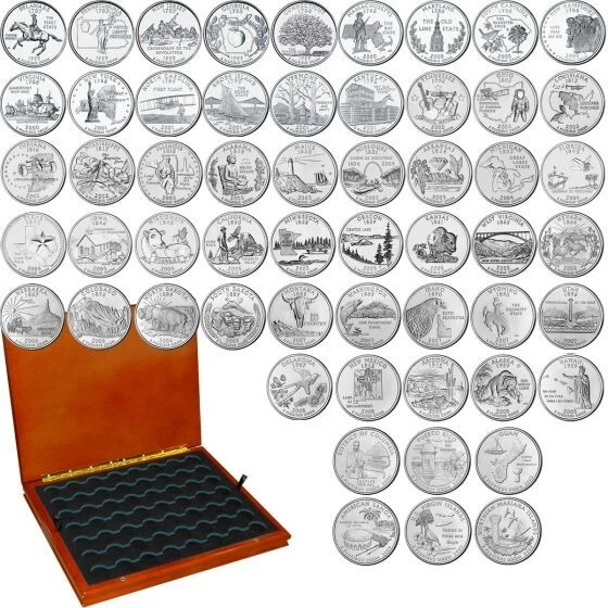 Uncirculated State Quarters, Complete Set of 56 in BOX - Image 1 of 1