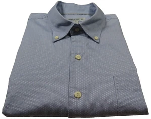 Peter Millar Men Long Sleeve Pure Cotton Blue White Geometric Casual Shirt Large - Picture 1 of 11