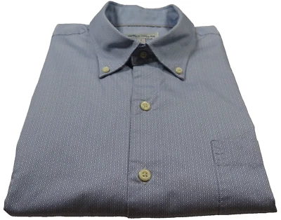 Peter Millar Men Long Sleeve Pure Cotton Blue White Geometric Casual Shirt Large - Image 1 of 4