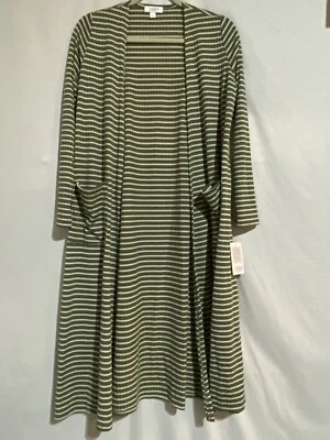 NUEVO Cárdigan plumero LuLaRoe Sarah para mujer talla S jaspeado verde oliva blanco/crema Foto 1 de 2