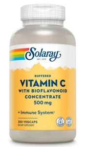 SOLARAY Buffered Vitamin C with Bioflavonoid Concentrate 500 mg - 250 VegCaps - Picture 1 of 1