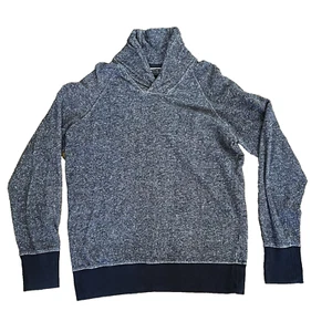 Suéter cuello chal Rogue para hombre M gris jaspeado contraste acanalado tejido puños y dobladillo - Imagen 1 de 9